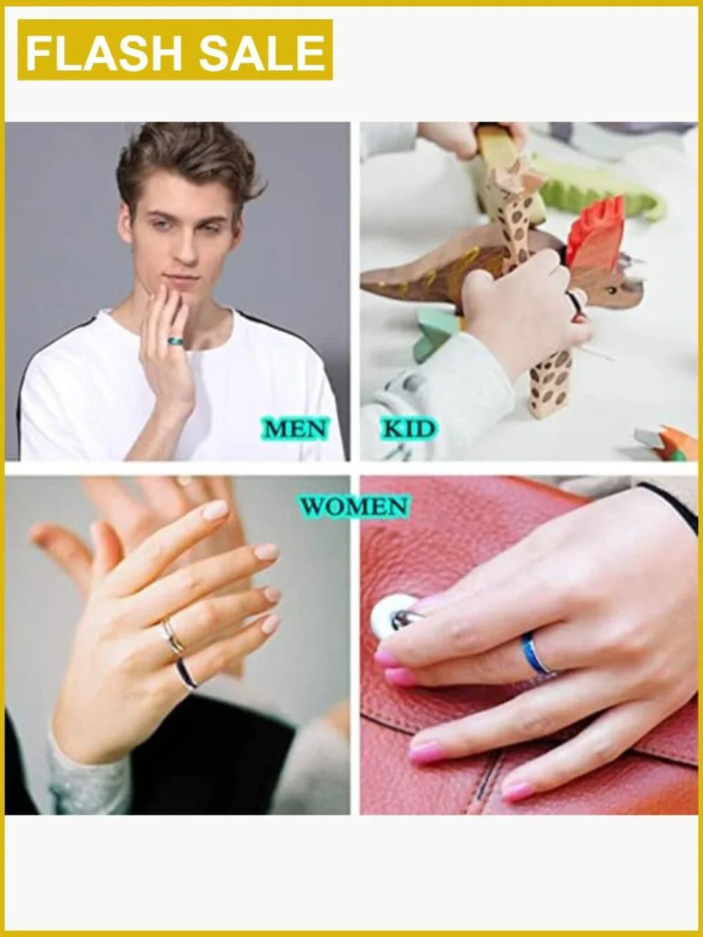 Temperature Sensitive Color Changing Mood Ring Stainless Steel Adjustable Size